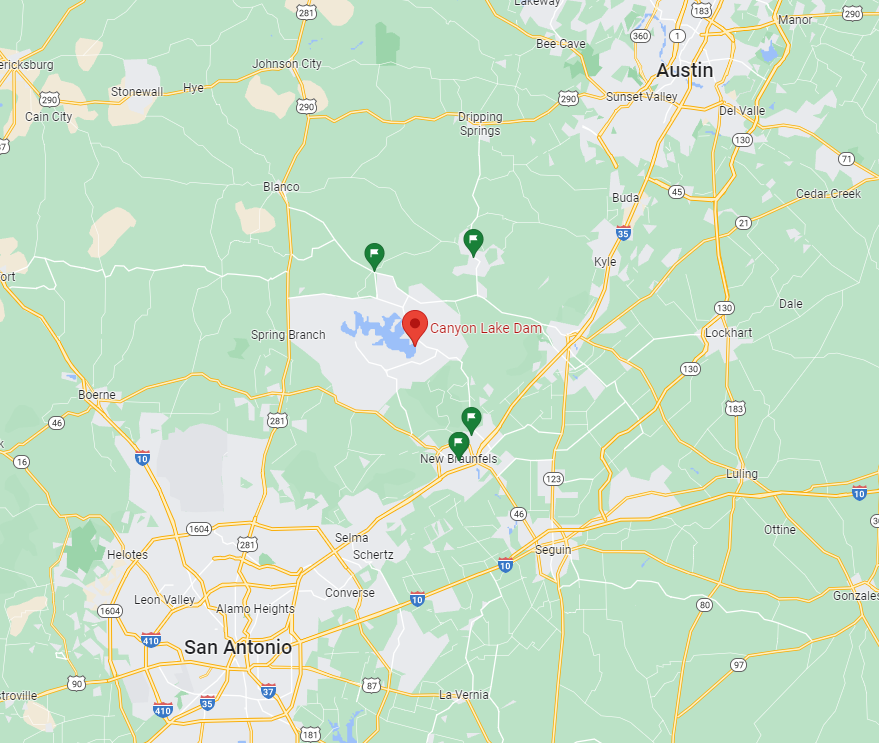 Canyon Lake Dam - Map