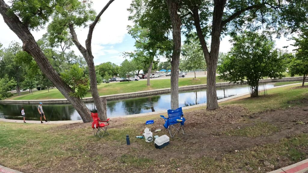 Chilling and Fishing at the Comal River in the Park