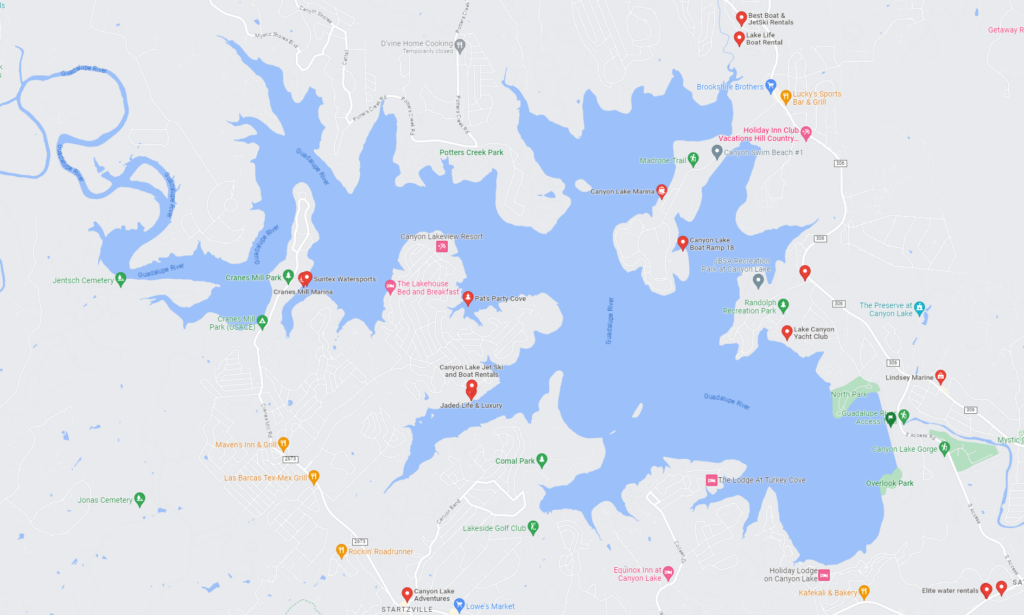 Canyon Lake Dam - Map