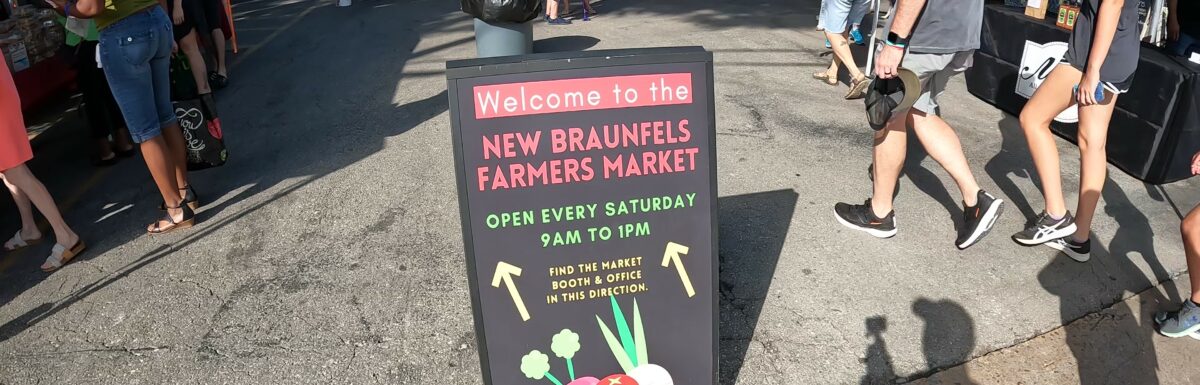 New Braunfels Farmers Market Sign