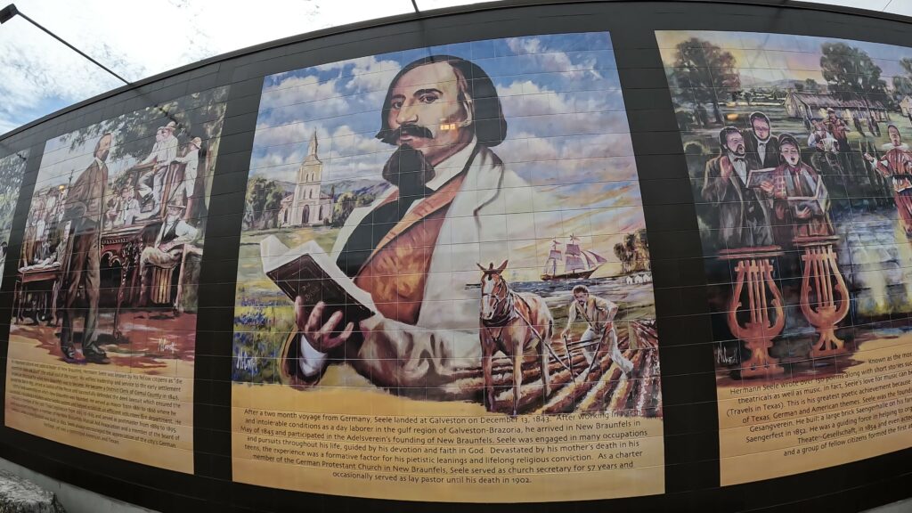 Seele founding of New Braunfels - Mural