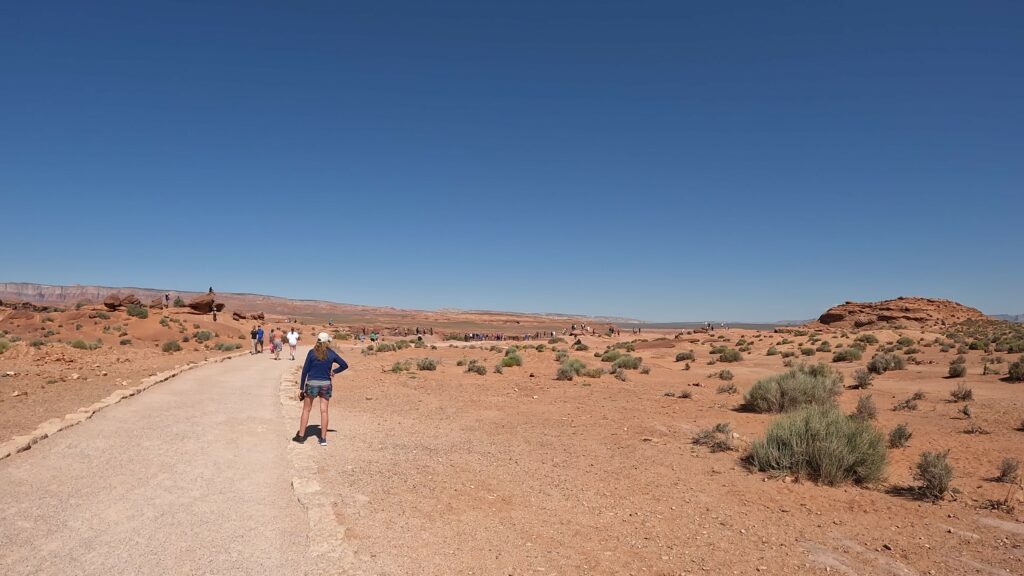 People All Over the Horseshoe Bend Cliff and Observation Area