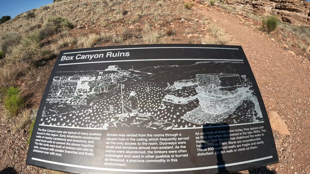 Box Canyon Pueblo Ruins Sign