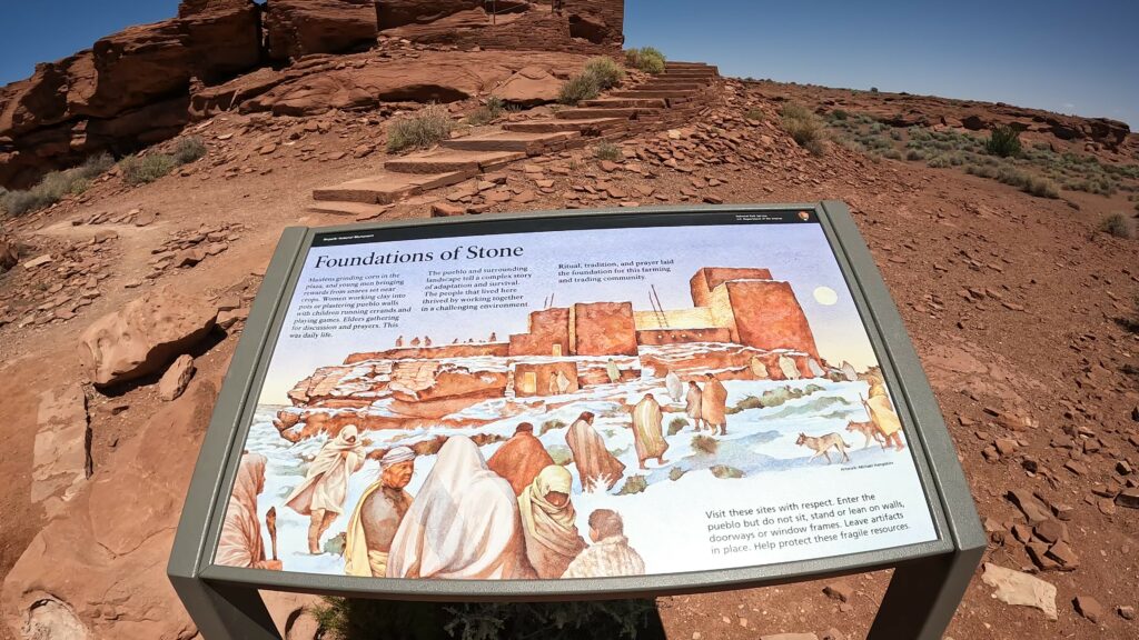 Sign at the Wukoki Pueblo