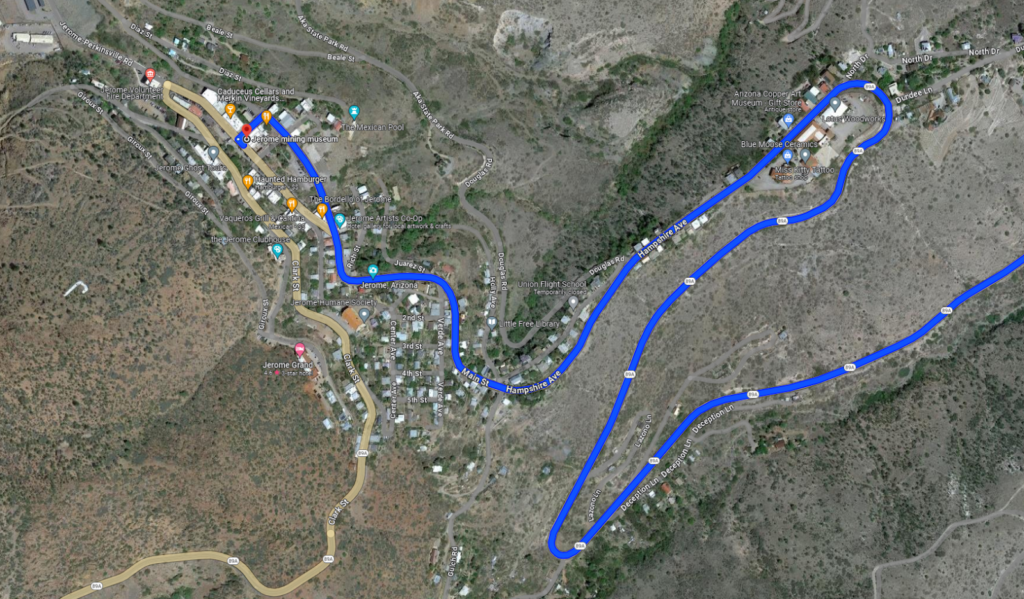 Map to Jerome Mining Museum