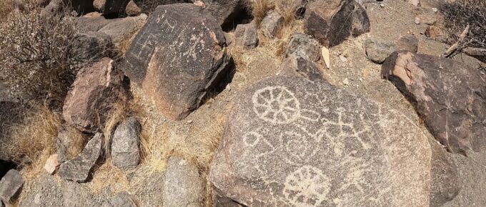 Petroglyphs at top of Signal Hill