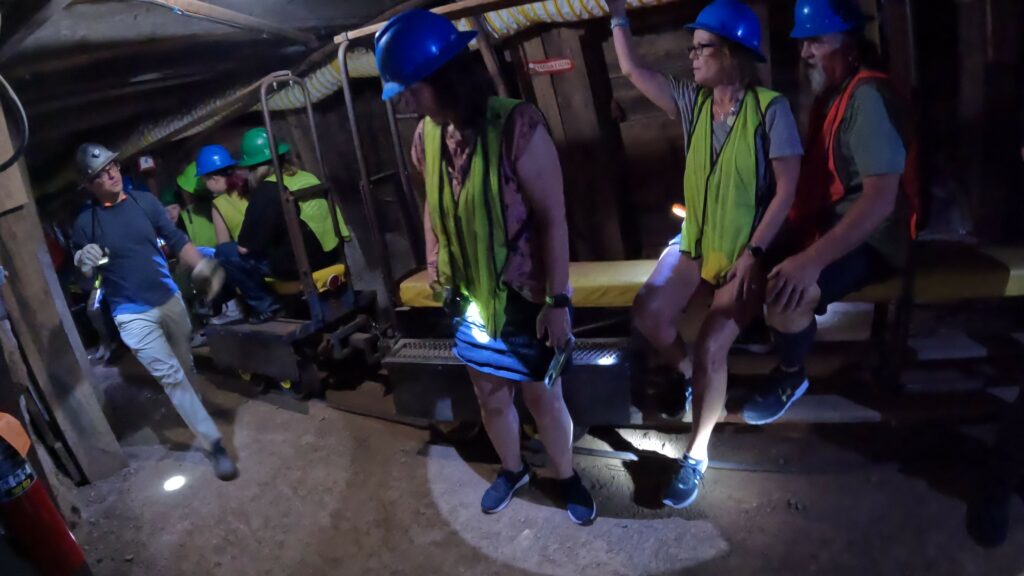 Heading into One of the Tunnels inside the Queen Mine Tour