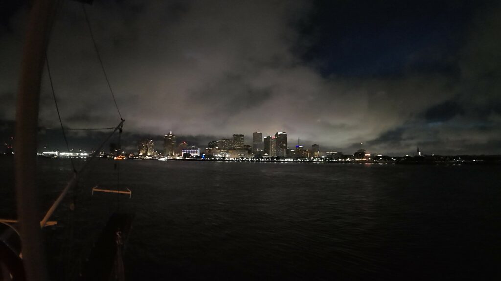 New Orleans at Night from the Steamboat Natchez