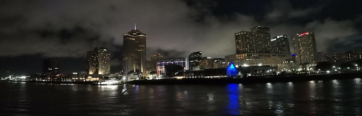 New Orleans at Night from the Steamboat Natchez