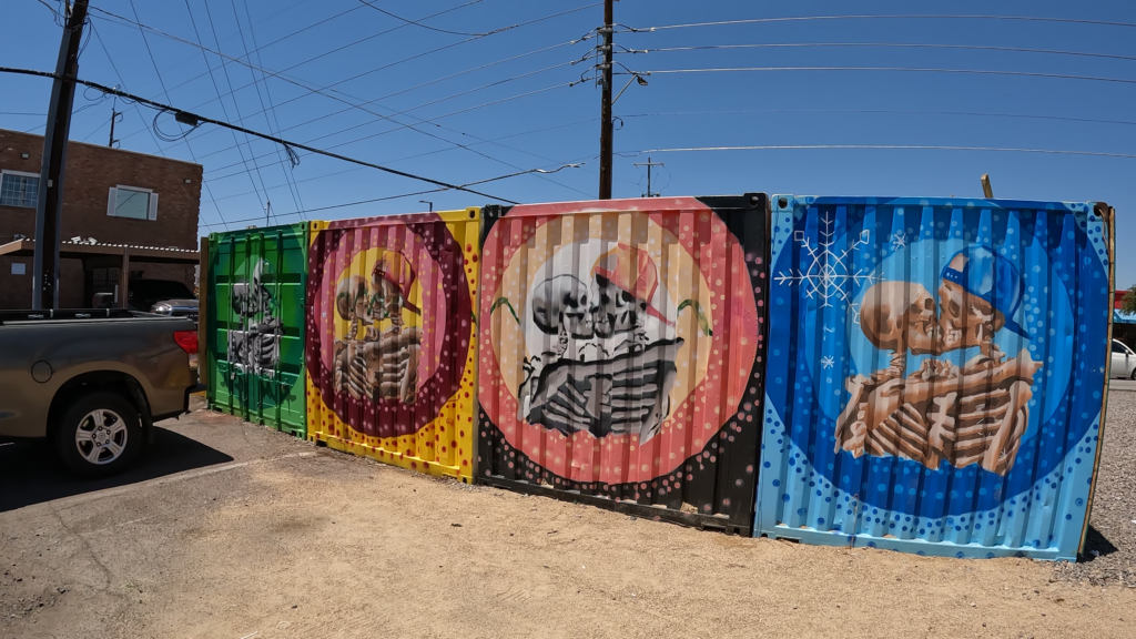 Skeleton Mural on Roosevelt Row