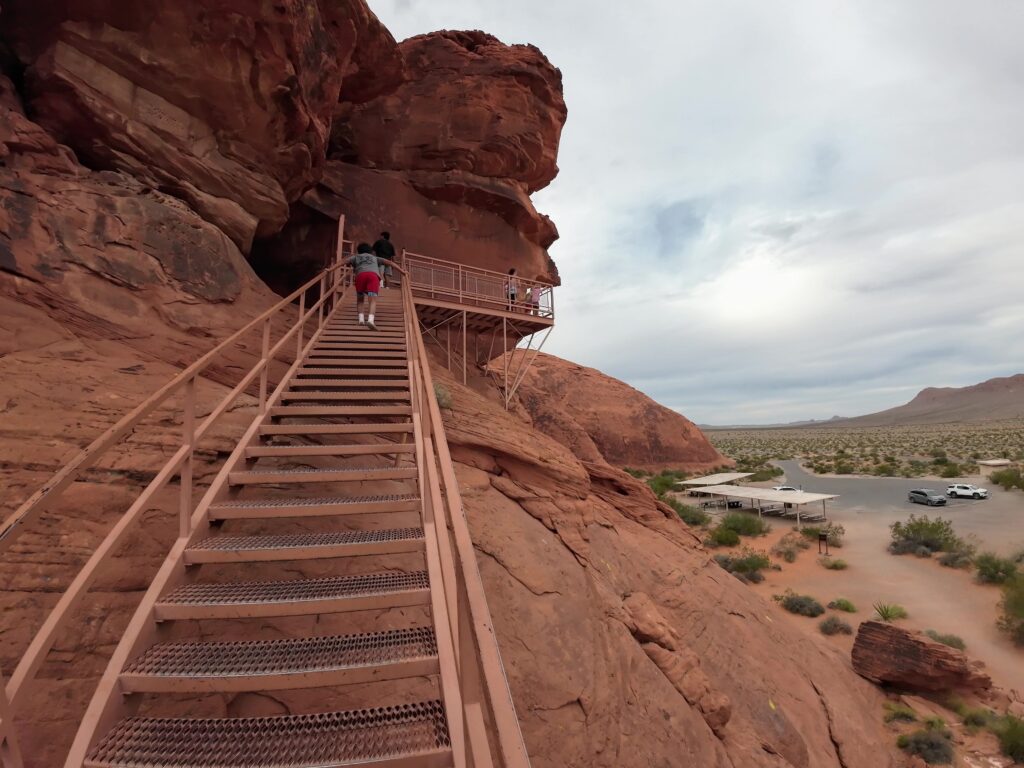 Stairs at Atlatl Rock Petroglyphs