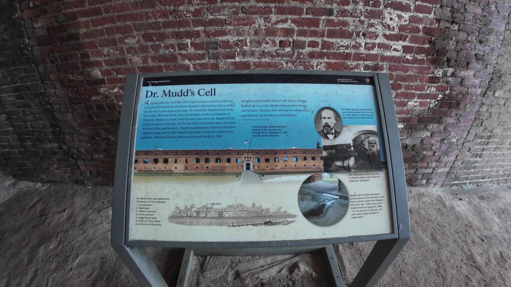 Sign about Dr. Mudd's Cell