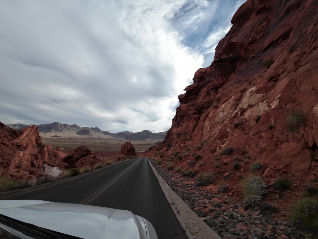 Driving out of the Fire Valley