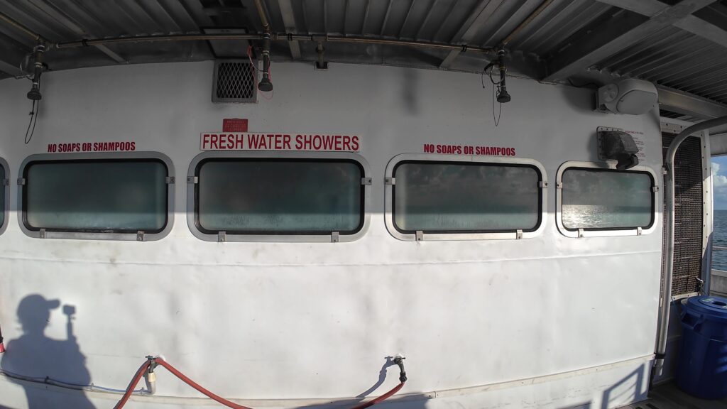 Fresh Water Showers on Back of Ferry