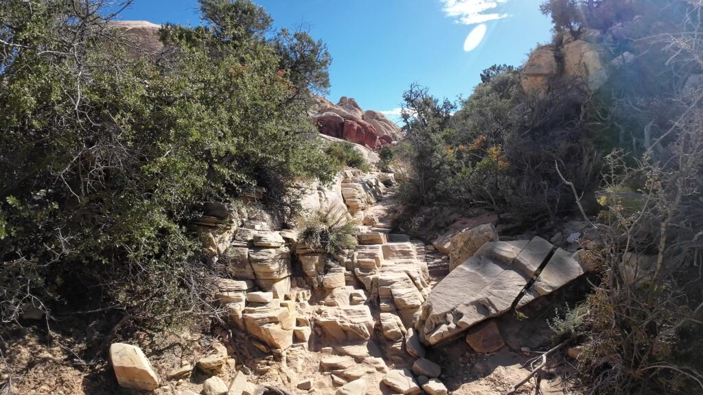 Climbing Up on Calico Tanks Trail