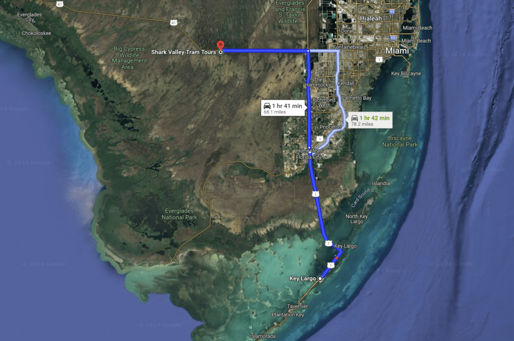 Key Largo to the Shark Valley Visitor Center/Tram Tours