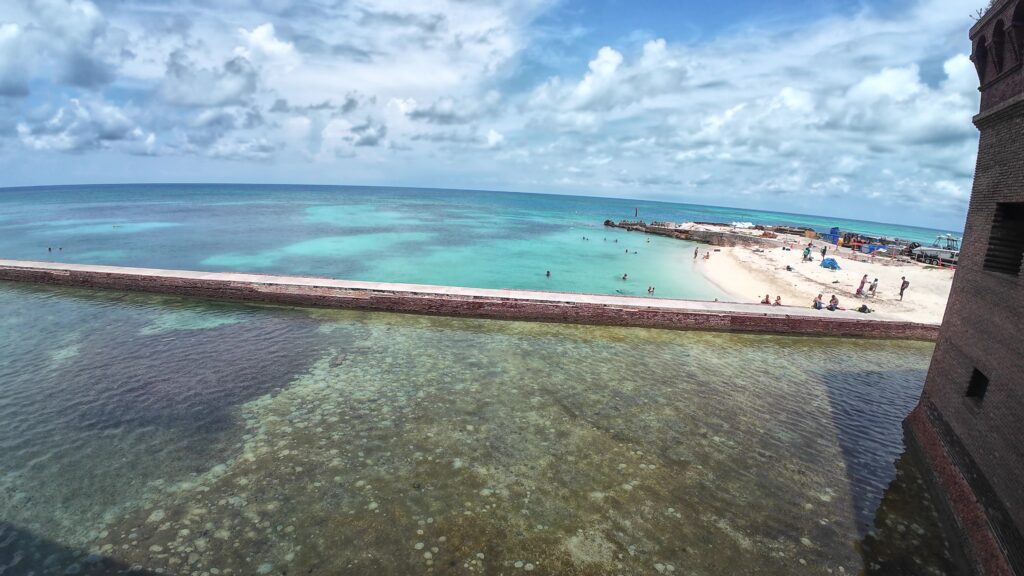 The Snorkeling Beach and the Moat Around the Fort