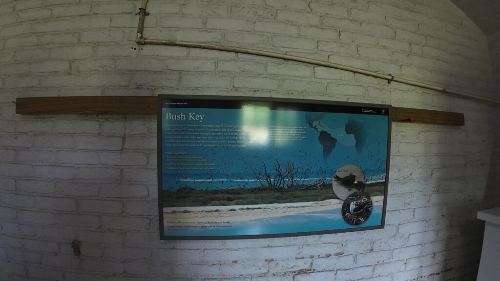 Sign about Bush Key in the Fort's Visitor Center