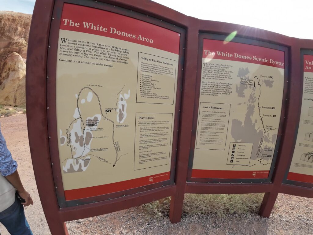 The White Domes Trail Sign